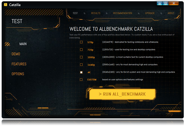 Catzilla Benchmark test computer