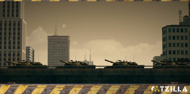 Catzilla Benchmark storyboard movie concept tanks