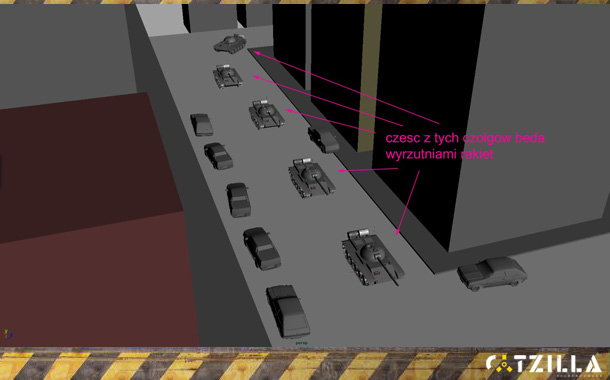 Catzilla Benchmark storyboard movie concept tanks