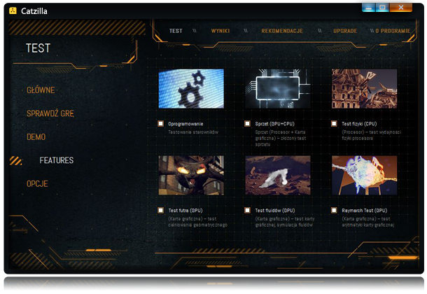 Catzilla Benchmark test komputera features